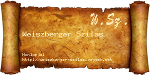 Weiszberger Szilas névjegykártya